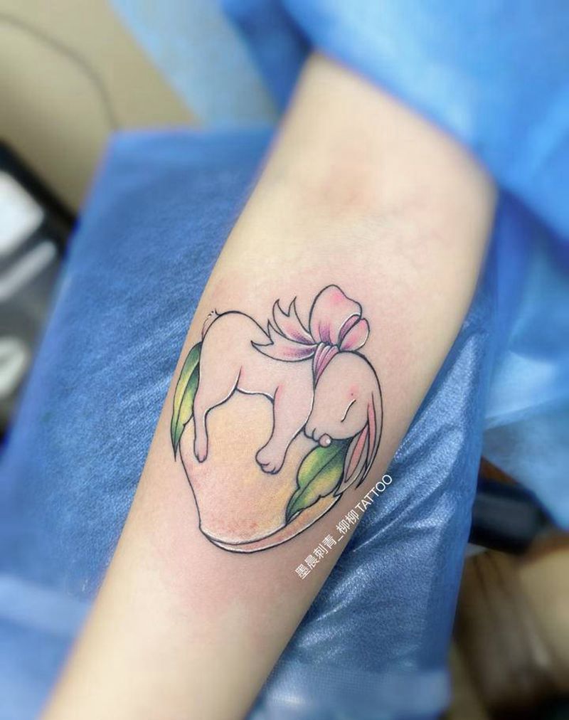 兔子纹身图片_手臂纹身图案