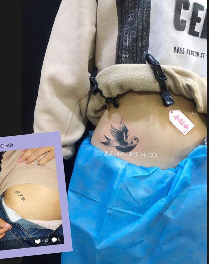 覆盖 燕子纹身图片