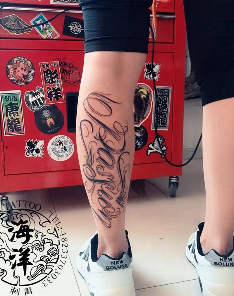 奇卡诺 花体字纹身图片