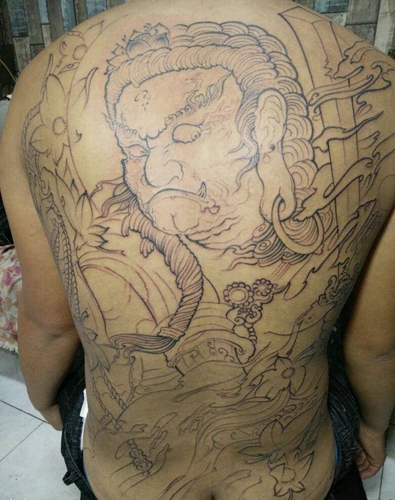 不动明王纹身图片