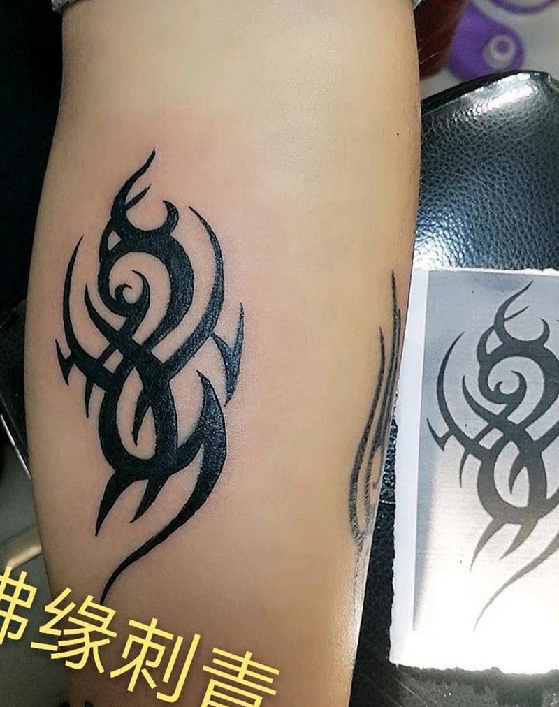 小文身纹身图片_手臂背部图腾新传统纹身图案