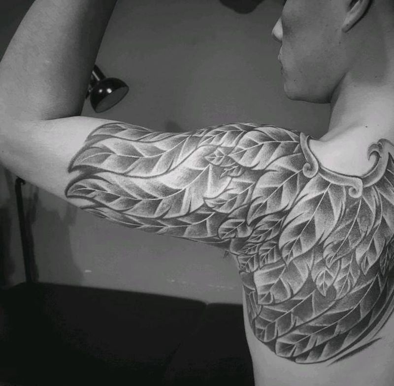 遮盖纹身图片_手臂欧美写实纹身图案