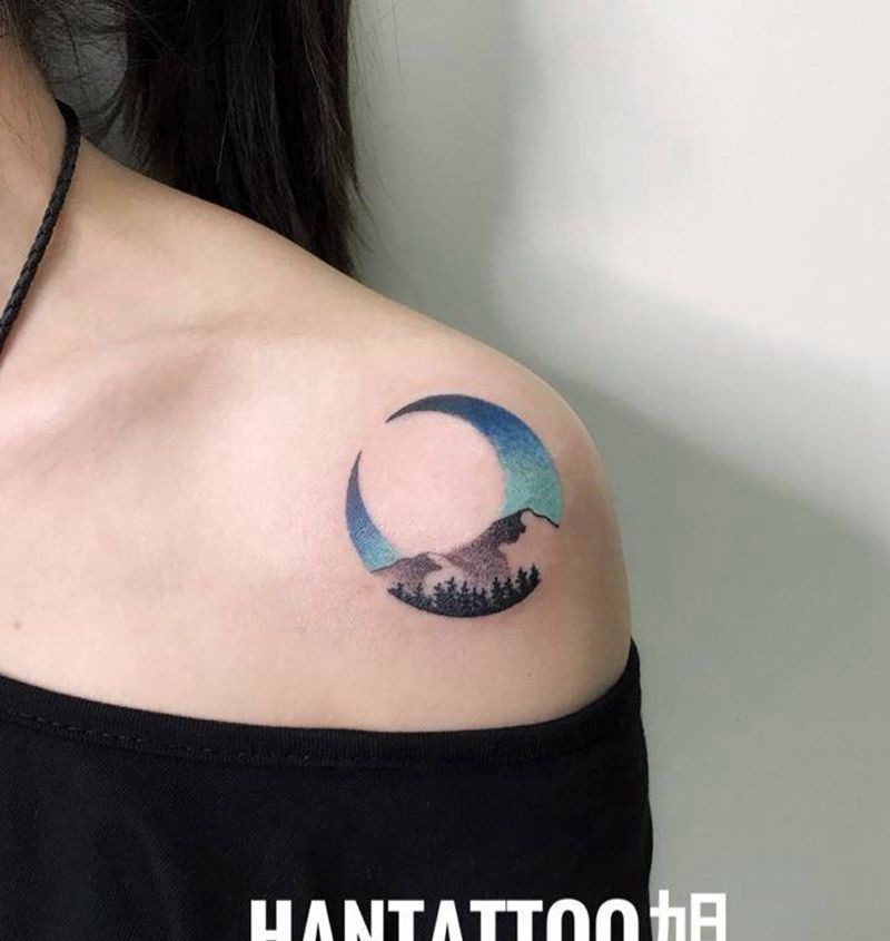 肩头小清新纹身图片