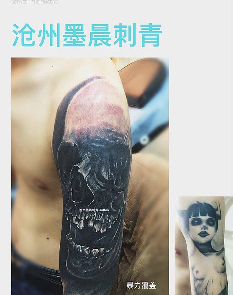 暴力覆盖纹身图片