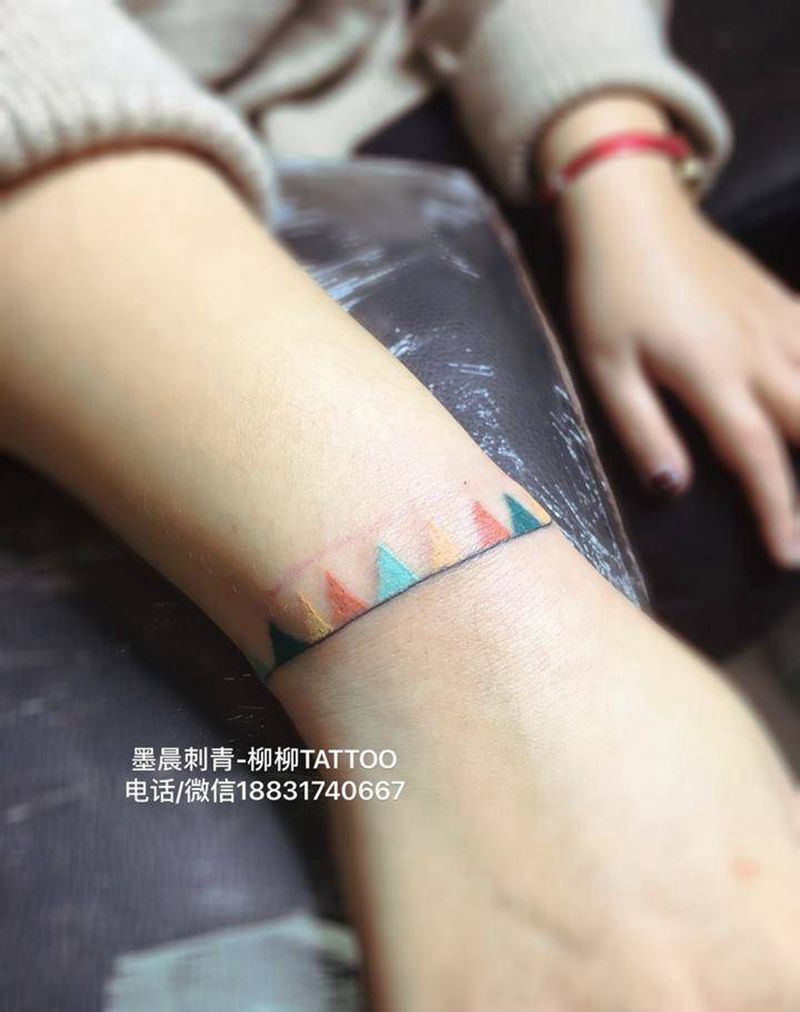 小清新彩旗纹身图片