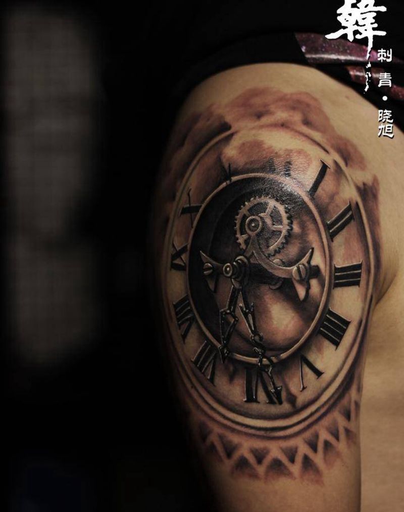钟表纹身图片