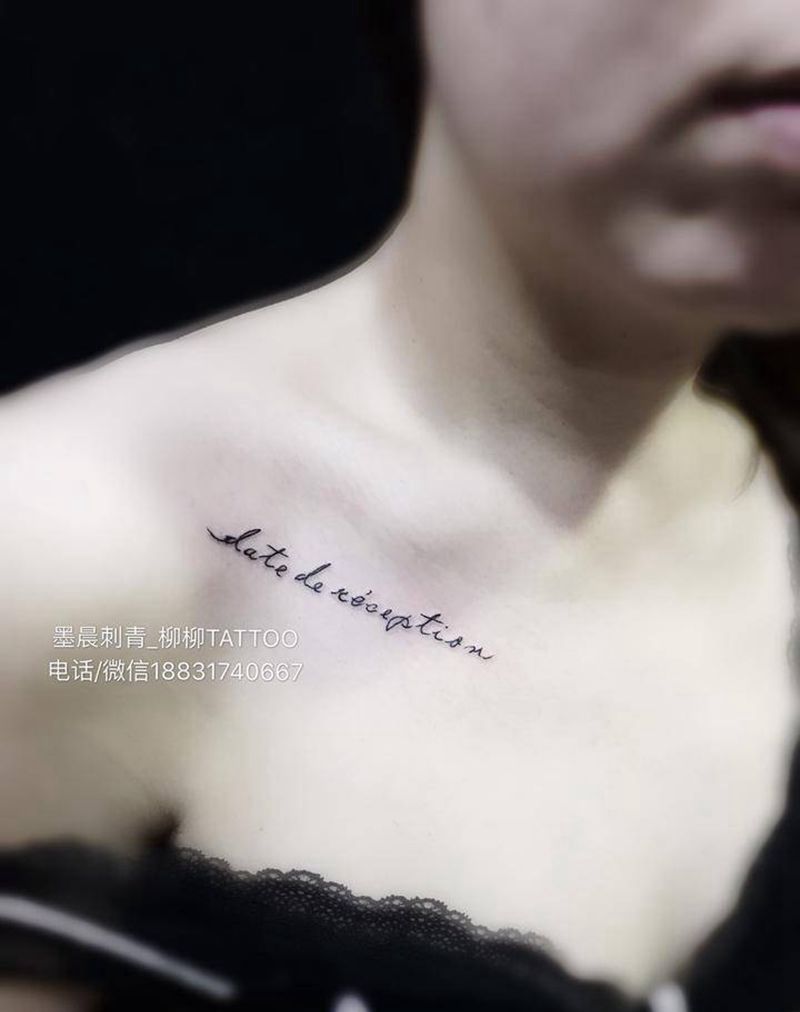 锁骨英文纹身图片