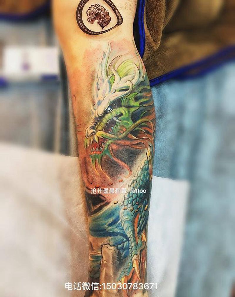 青龙纹身图片