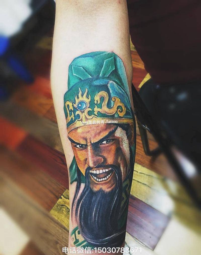 关羽纹身图片