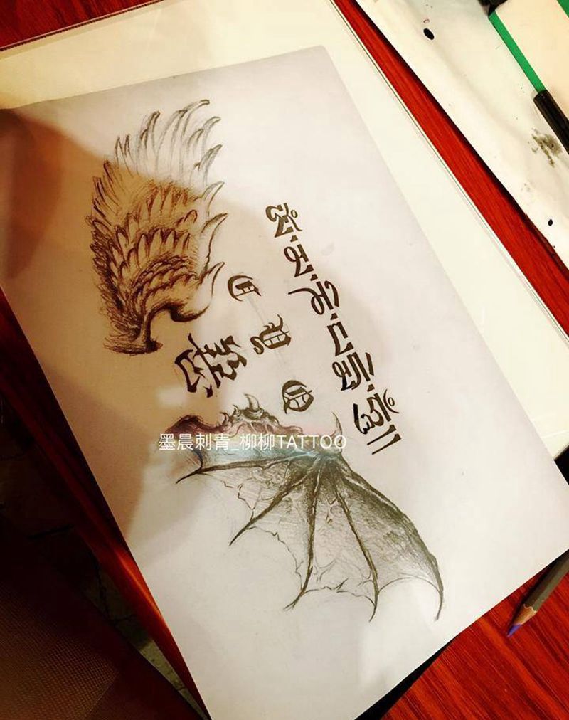 纹身手稿纹身图片