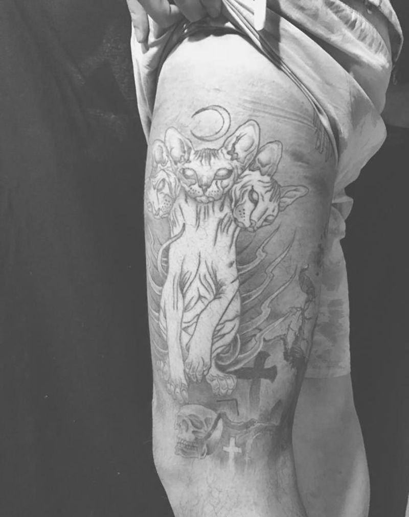 欧美原创包腿纹身图片