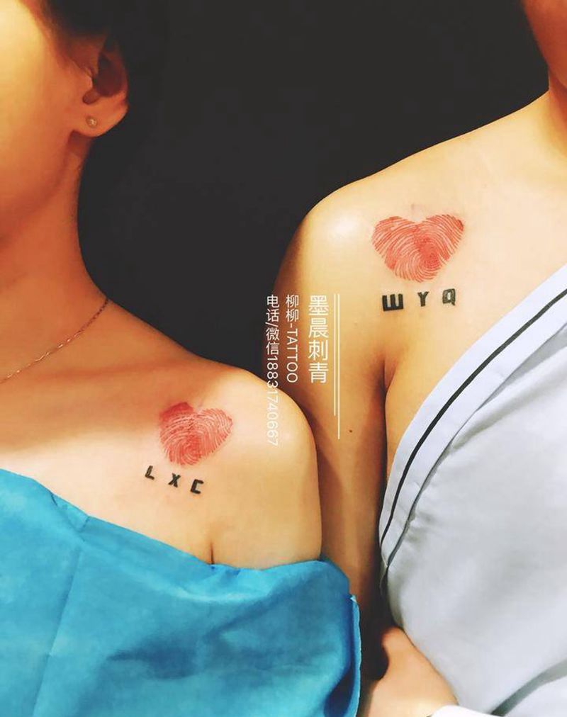 情侣纹身 指纹纹身图片