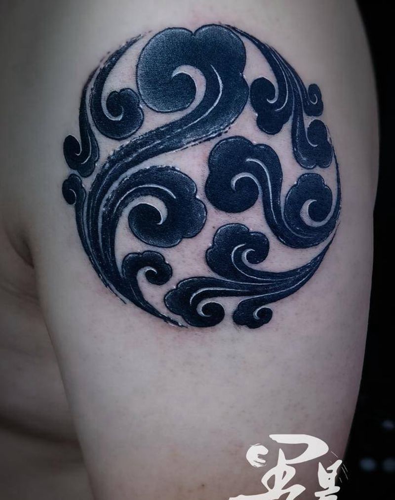 祥云纹身图片_手臂纹身图案