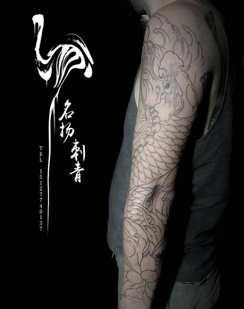 初步走线纹身图片