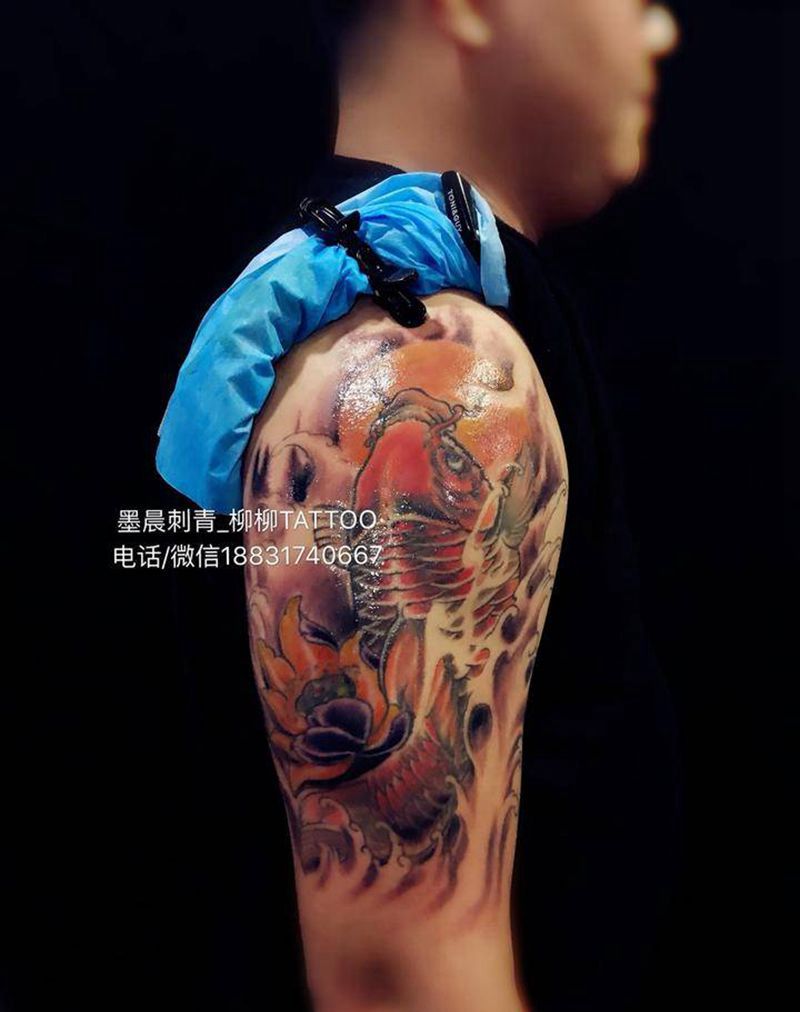 彩色大鱼纹身图片