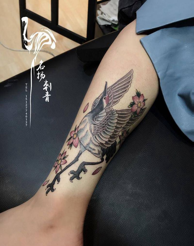 鹤纹身图片