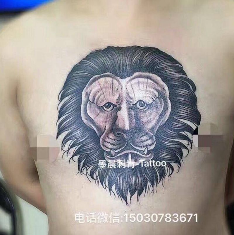 school 狮子纹身图片