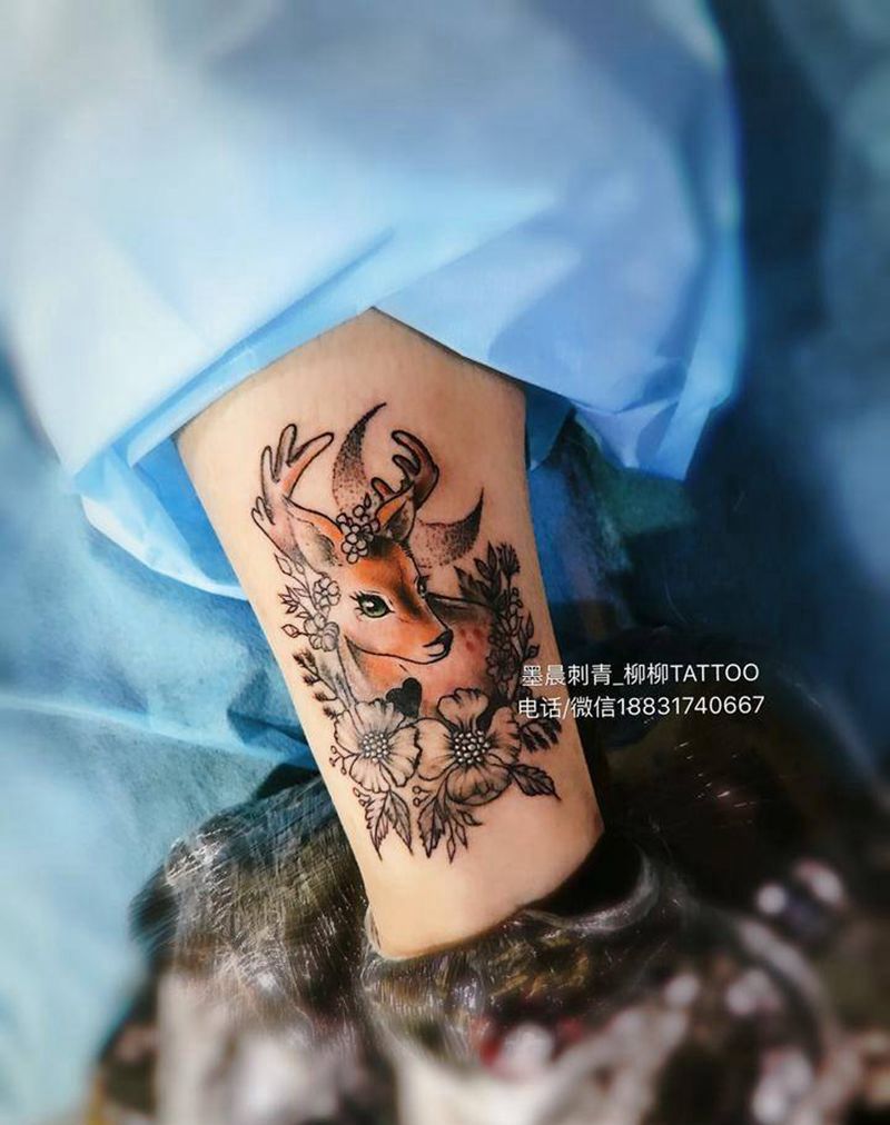 小鹿纹身图片