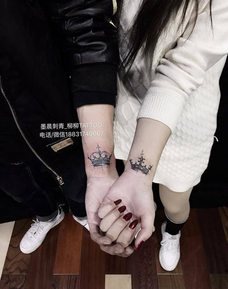 情侣皇冠纹身图片