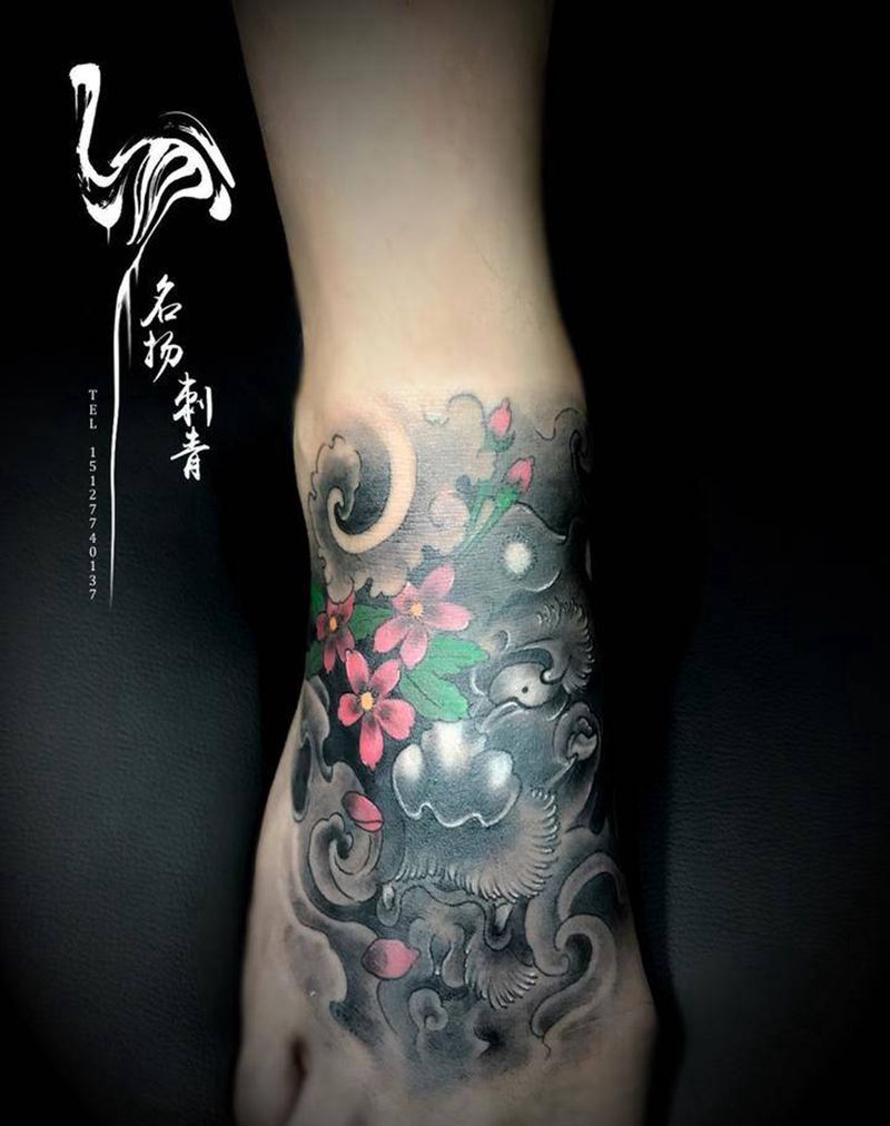 遮盖脚面纹身图片