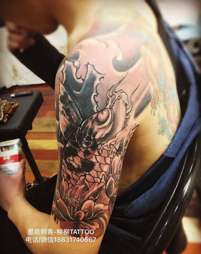 鱼-旧纹身覆盖纹身图片