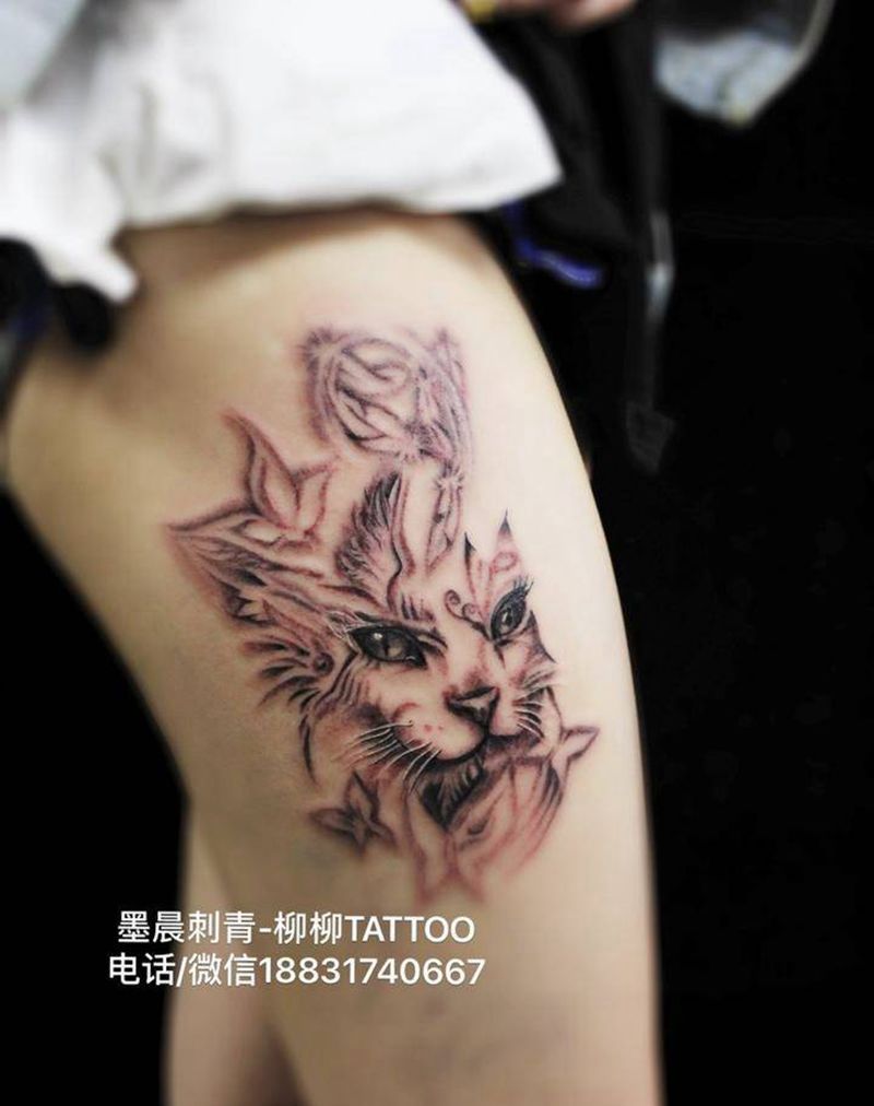 猫纹身图片
