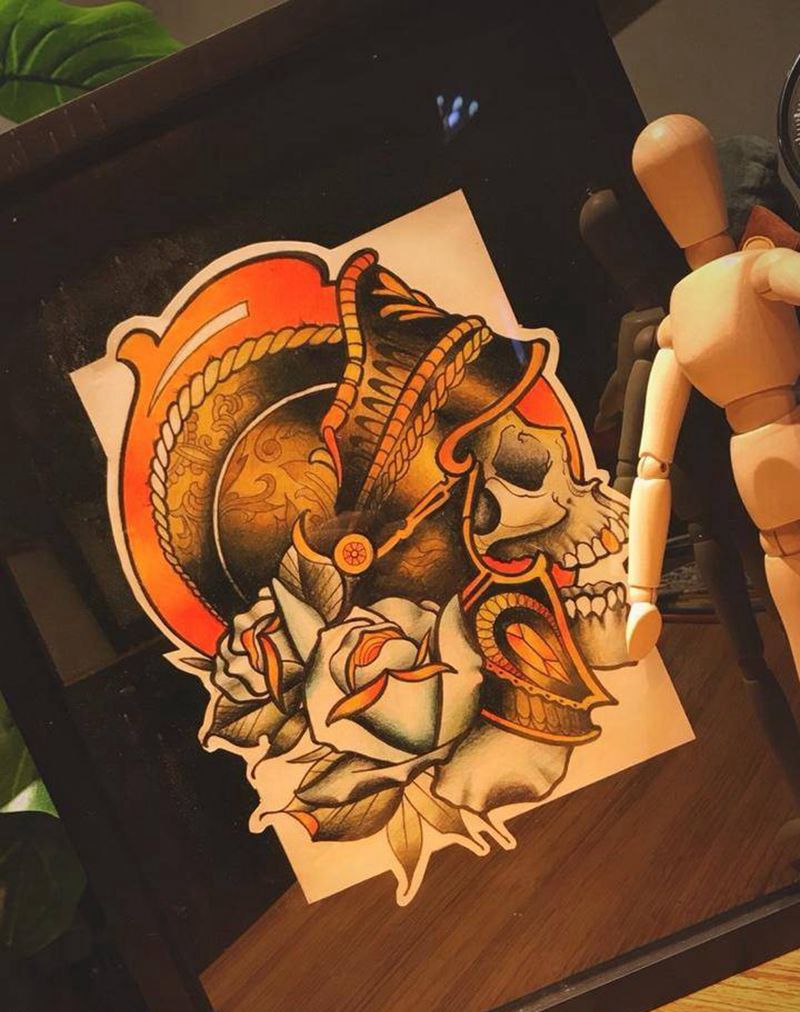 school手稿纹身图片