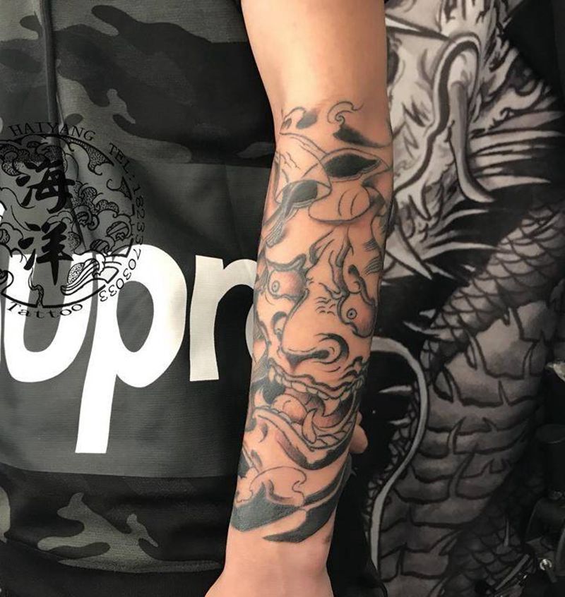 包小臂 般若纹身图片