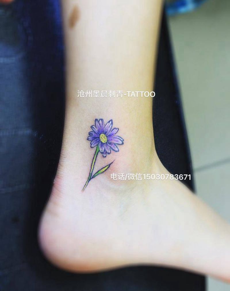 彩色雏菊纹身纹身图片