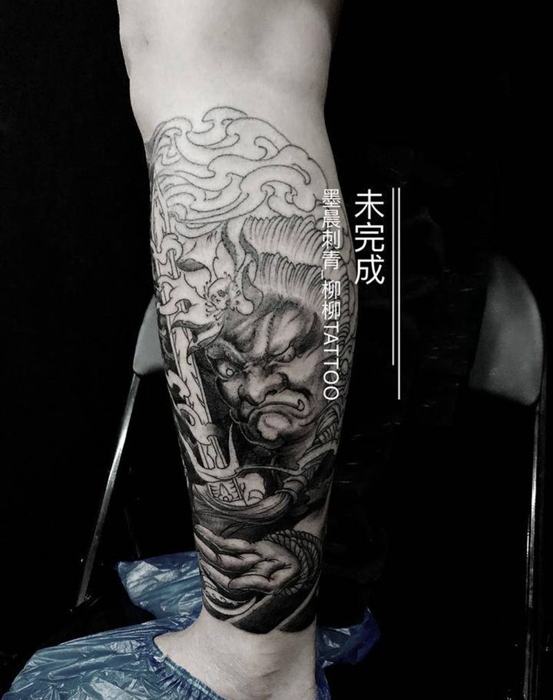 不动明王 未完成纹身图片