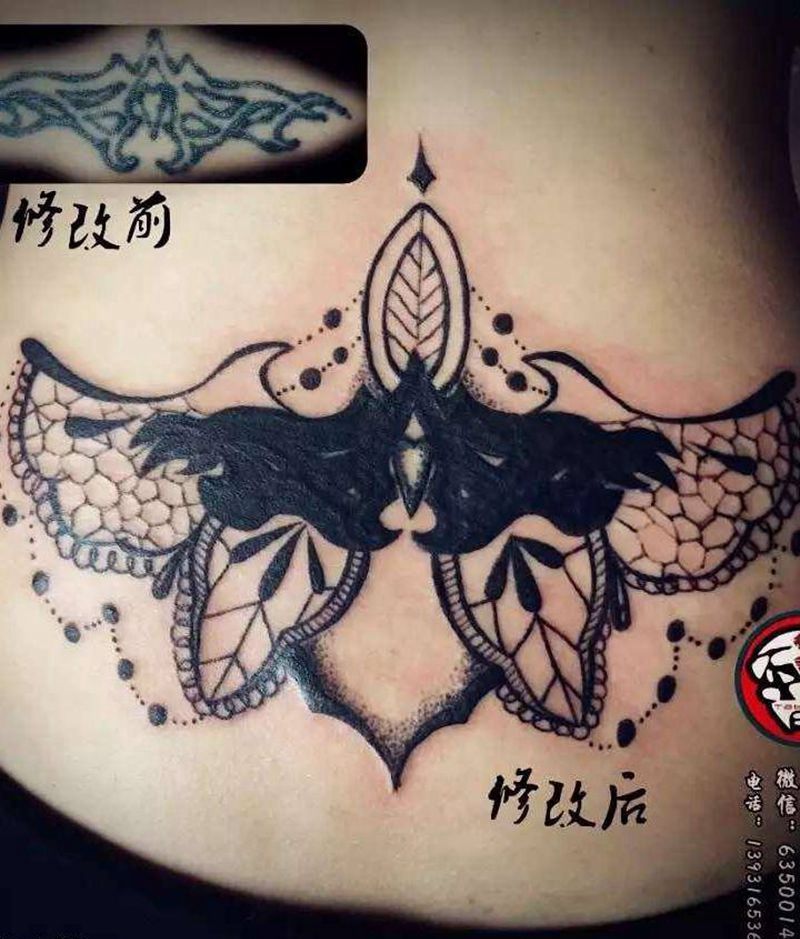 纹身修改纹身图片_成品腰部清新纹身图案