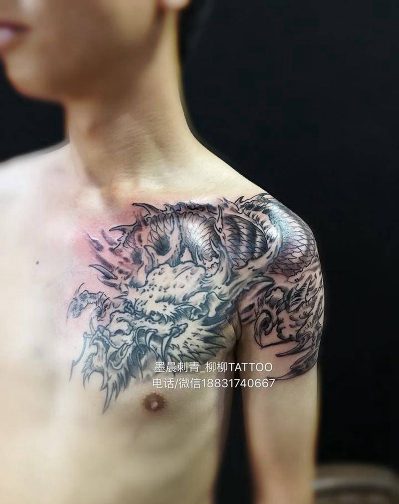 半胛龙纹身图片