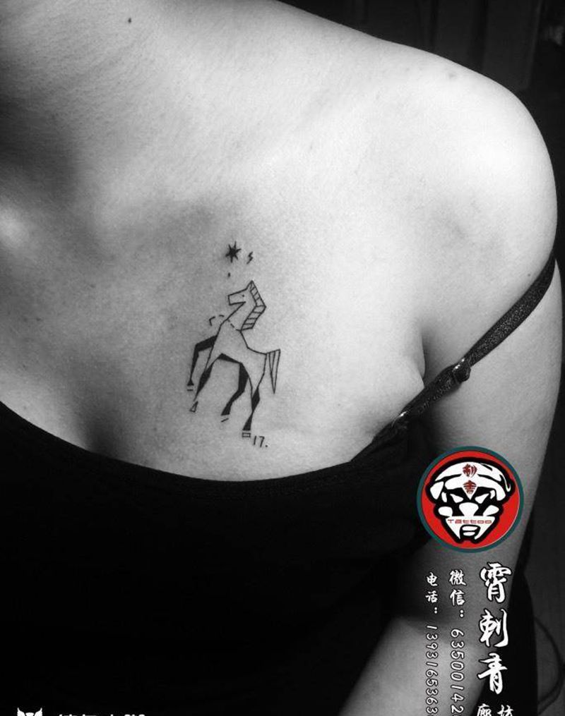 小清新马纹身图片