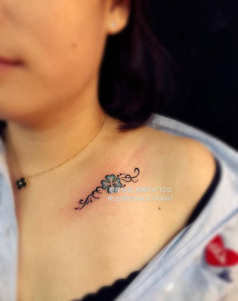 带来幸福的四叶草纹身图片