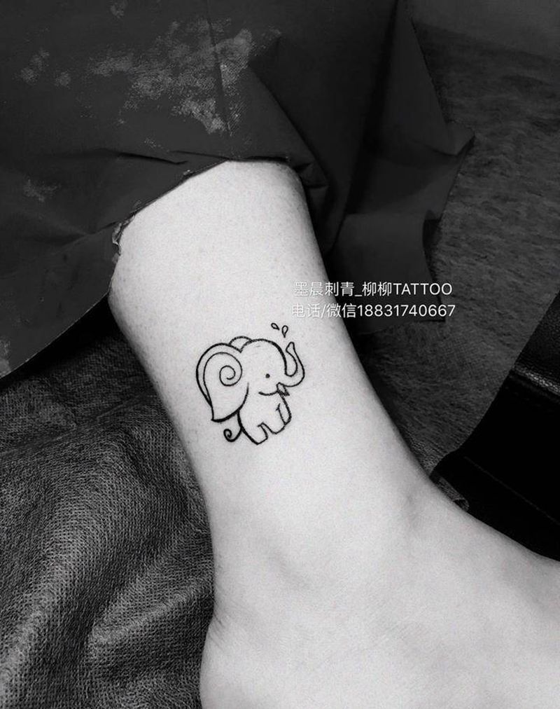 小萌象纹身图片