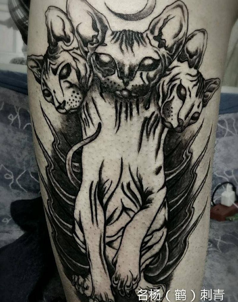 无毛猫守护神纹身图片