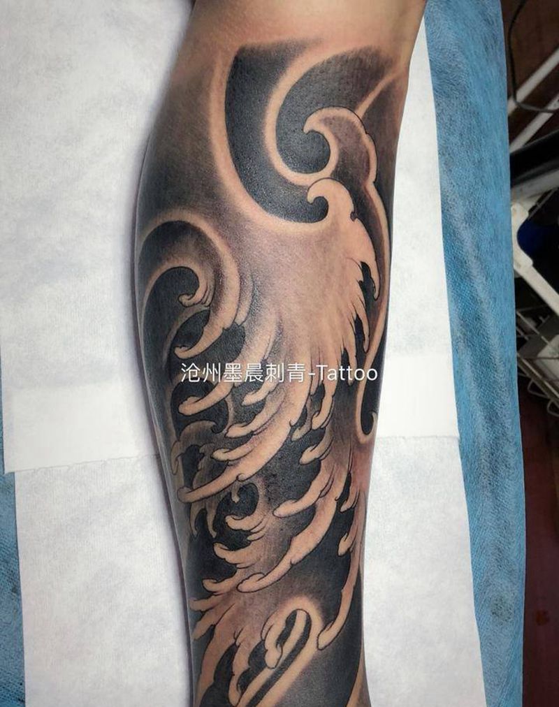 浪纹身图片