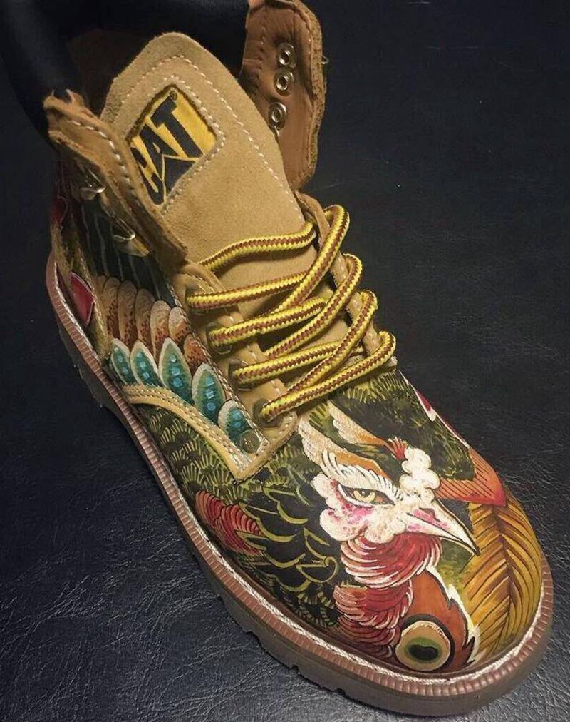 鞋纹身图片_腿部脚部新传统老传统龙凤凰纹身图案