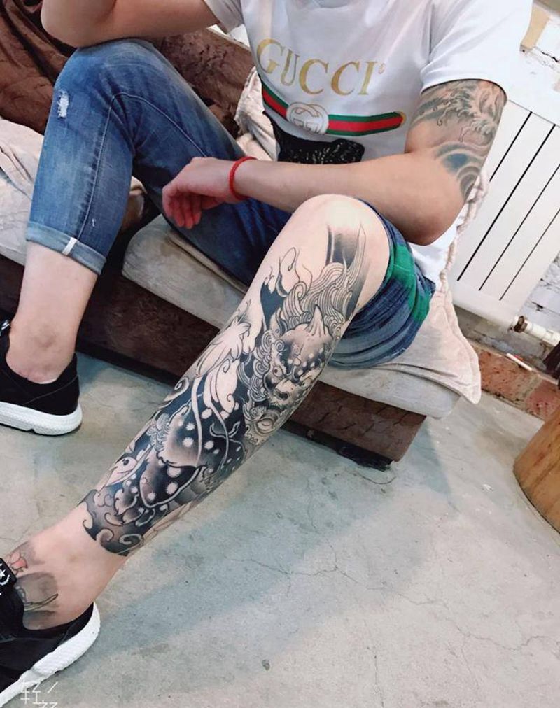 唐狮 恢复后纹身图片