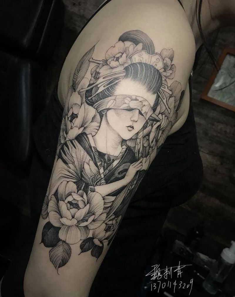 艺妓纹身图片
