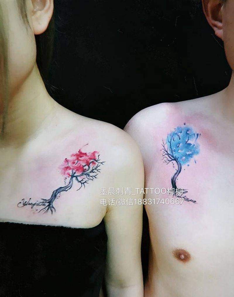 爱情树纹身图片