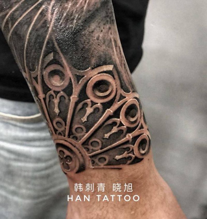 欧美小窗花纹身图片