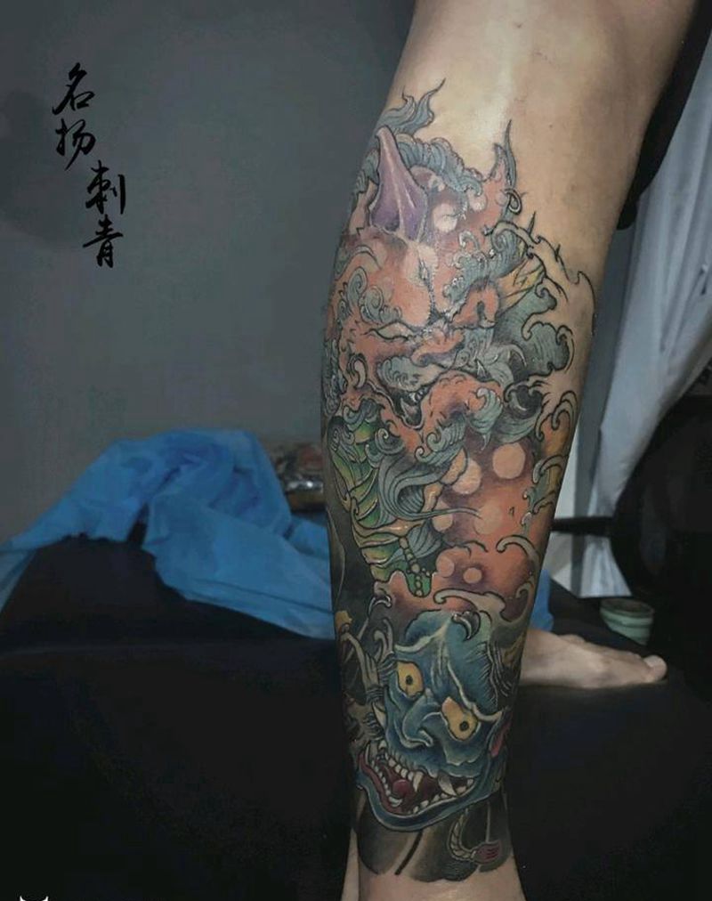 添加修改纹身图片_腿部新传统纹身图案