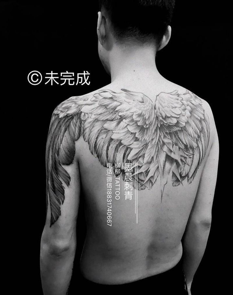 还没有做完的漂亮纹身图片