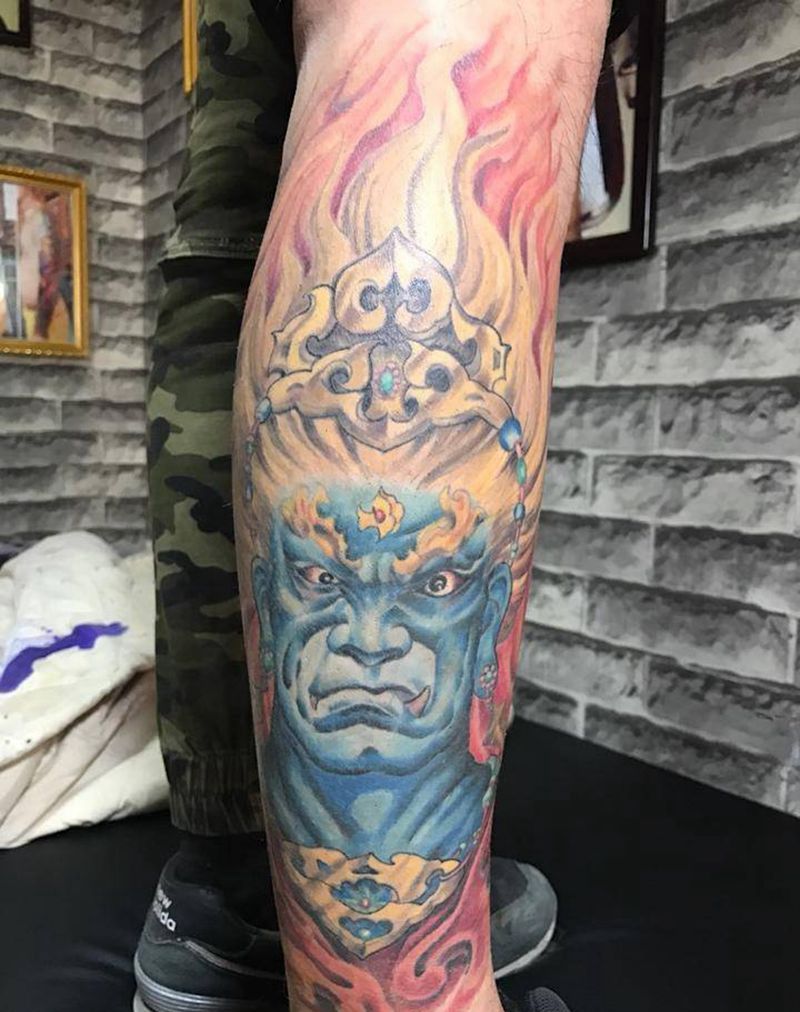 神龍刺青作品，明王纹身图片