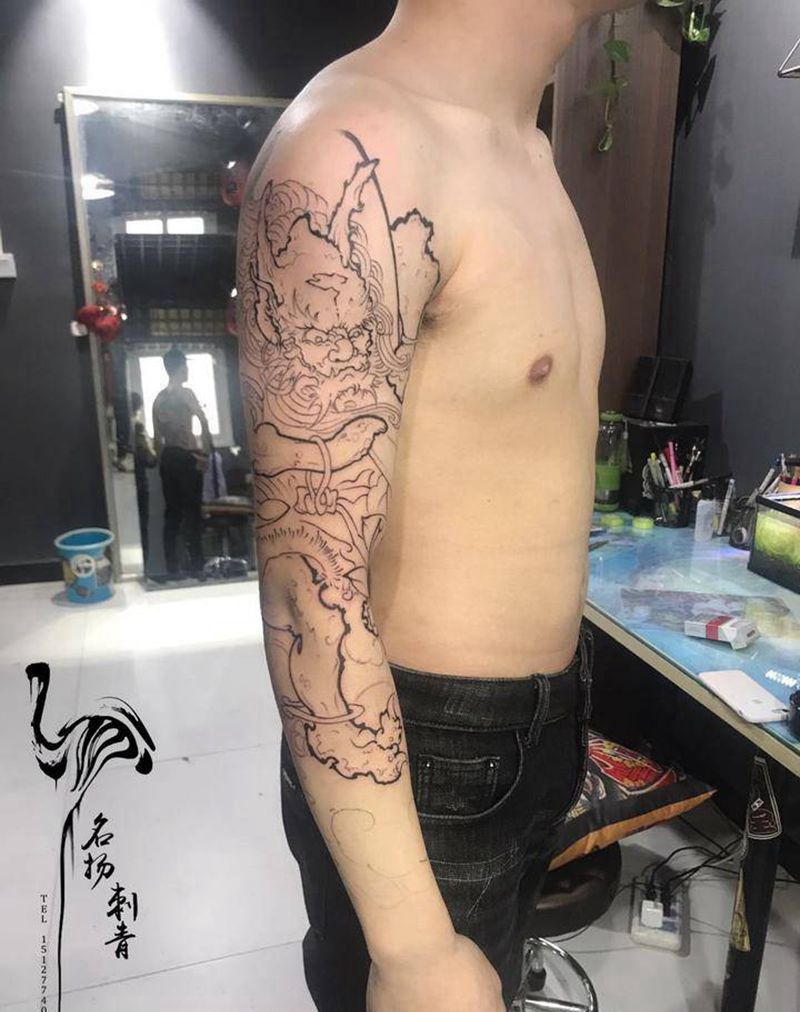 风神初步走线纹身图片