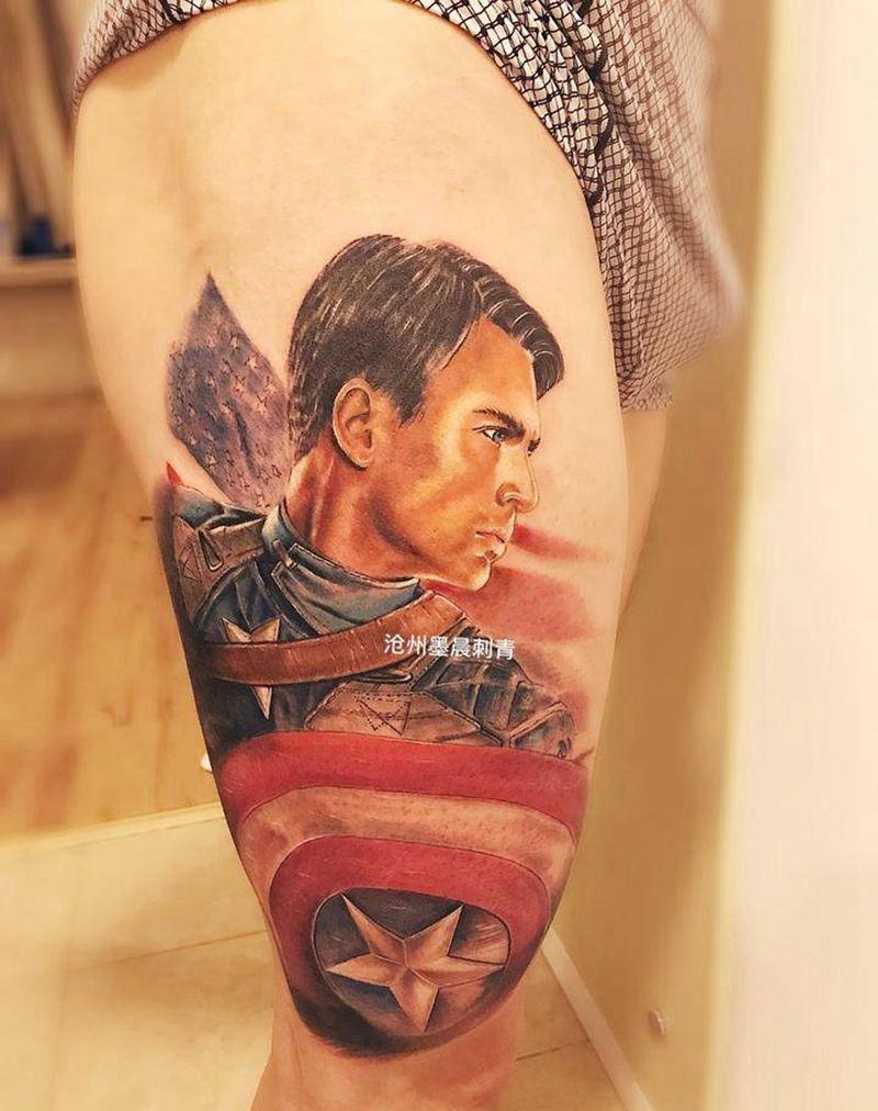 美国队长纹身图片