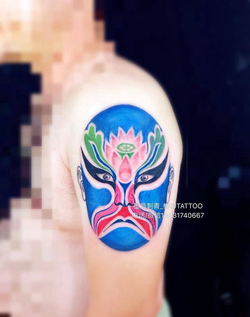 脸谱（覆盖）纹身图片