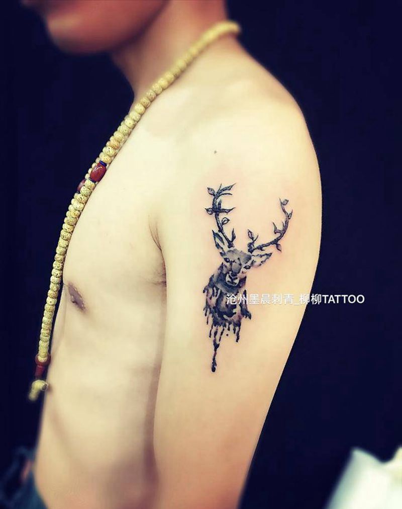 小鹿纹身图片