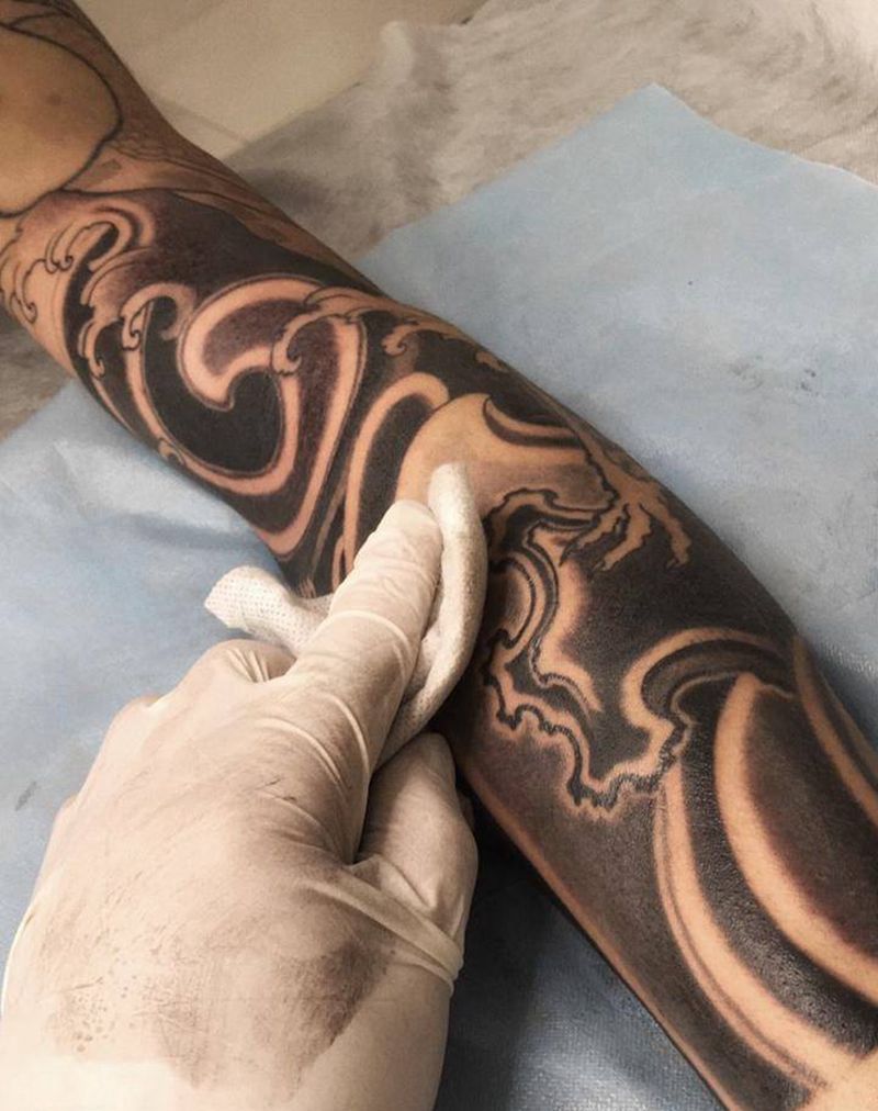 花臂（未完成）纹身图片